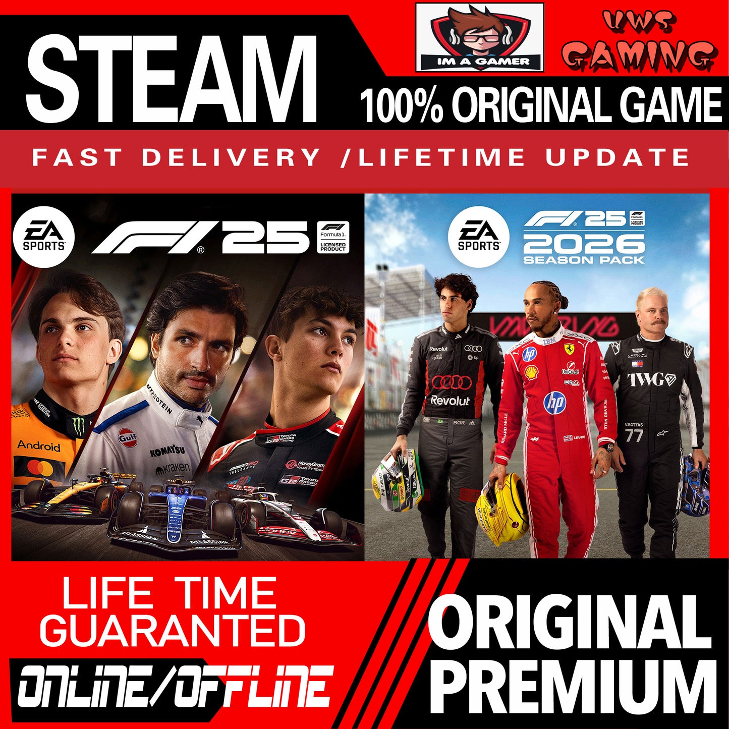 F1 25 + 2026 Season Pack – Steam Original Premium (Online/Offline)